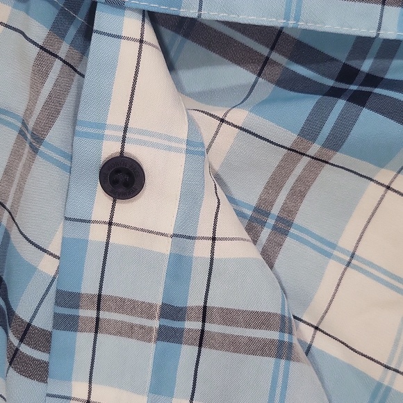 THE NORTH FACE White Blue Loghill Plaid Short Sleeve Shirt - Picture 7 of 14
